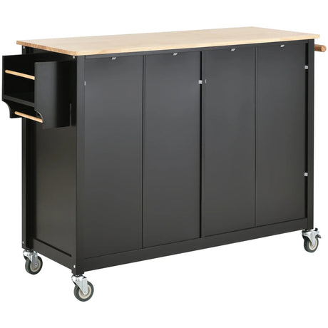 Kitchen Island Cart With Solid Wood Top And Storage - Omega Lifestyles
