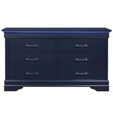 Transitional Blue LED Lighting Solid Wood Dresser - Omega Lifestyles