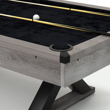 Rustic Industrial 84-Inch MDF Billiards Table With Accessories - Omega Lifestyles