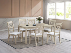 7-Piece Light Oak Finish Dining Table Set With Chairs - Omega Lifestyles