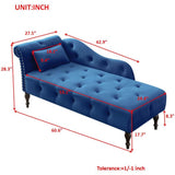 Velvet Tufted Chaise Lounge With Pillow - Omega Lifestyles