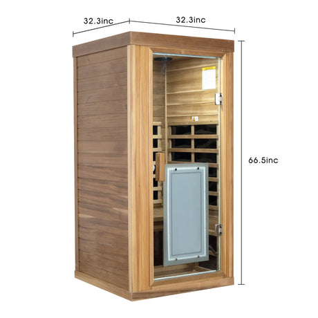 Far Infrared Red Cedar One Person Indoor Sauna Room - Omega Lifestyles