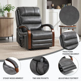 Power Lift Recliner Chair With Heat Massage and Wood Armrests - Omega Lifestyles