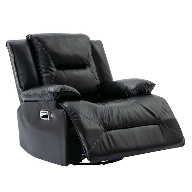 360-Degree Swivel Manual Rocking Leather Gel Recliner Chair - Omega Lifestyles