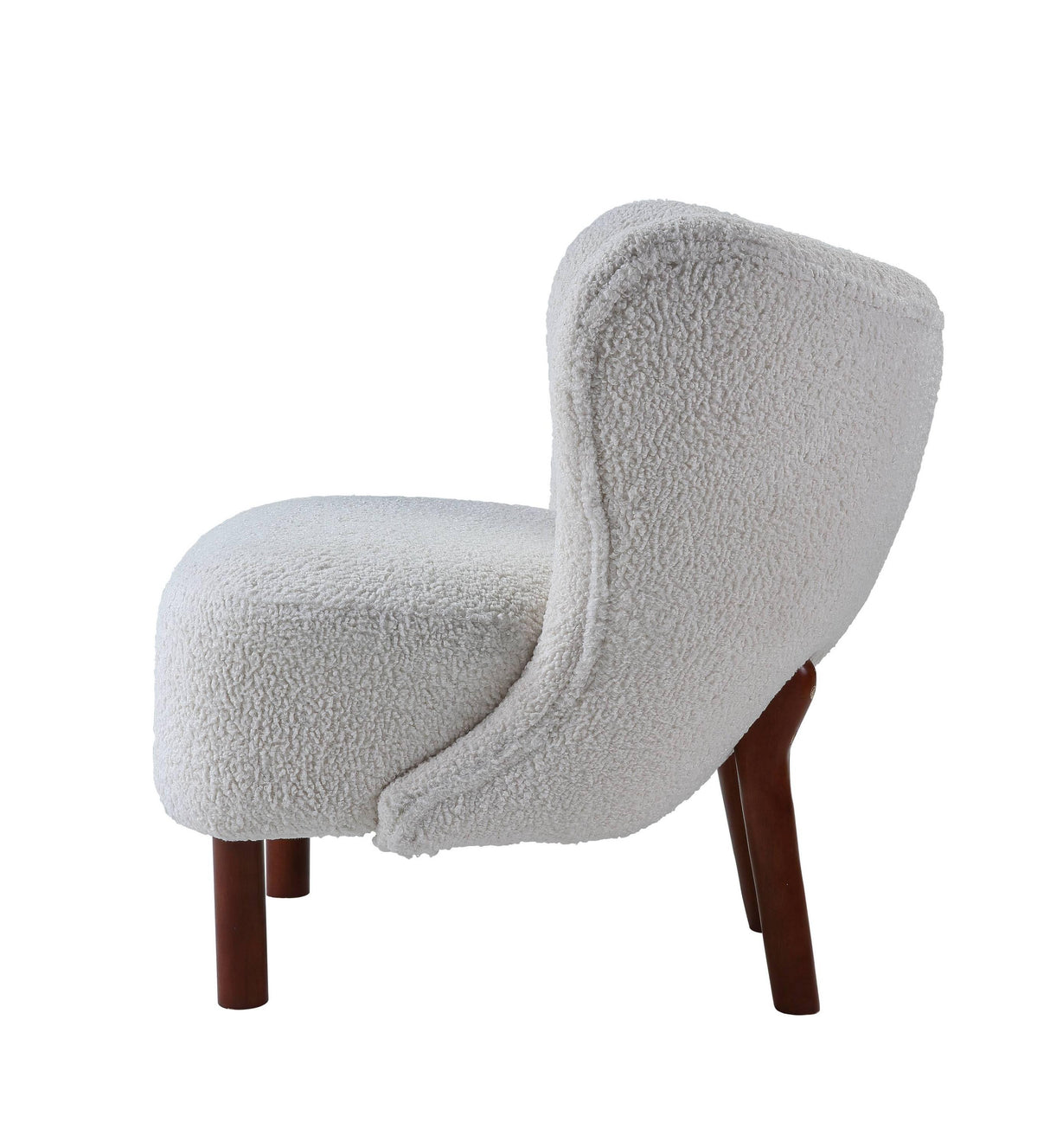 White Teddy Sherpa Wingback Accent Chair - Omega Lifestyles