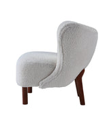 White Teddy Sherpa Wingback Accent Chair - Omega Lifestyles