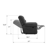 Gray Fabric Foam Gliding Recliner Chair - Omega Lifestyles