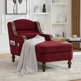 Oversized Chenille Fabric Recliner Lounge Chair With Storage - Omega Lifestyles