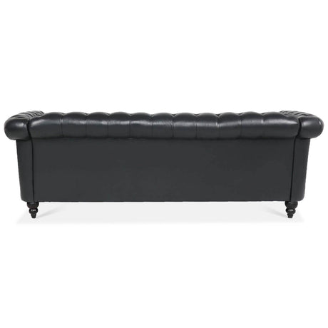 Chesterfield Three Seater Sofa With Soft PU Leather Upholstery - Omega Lifestyles
