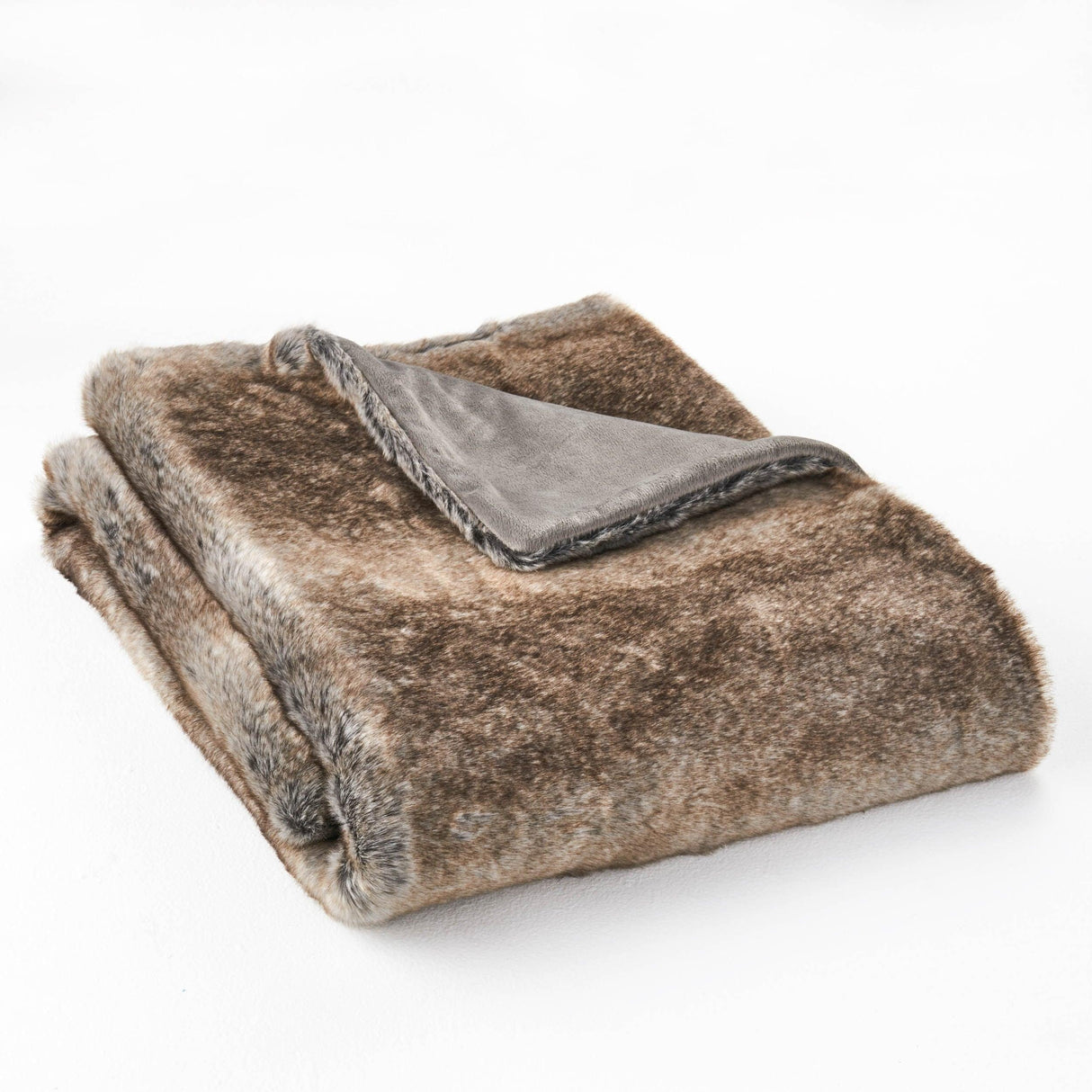 Brown Faux Fur Soft Cozy 50x60 Inch Throw Blanket - Omega Lifestyles