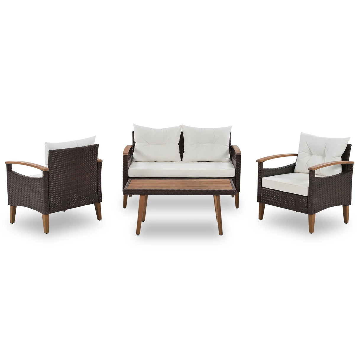 4-Piece PE Rattan Outdoor Sofa Set With Cushions - Omega Lifestyles