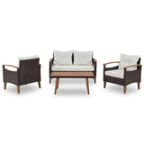 4-Piece PE Rattan Outdoor Sofa Set With Cushions - Omega Lifestyles