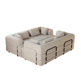 Convertible Chenille Foam 4-Seat Folding Sleeper Sofa Bed Set - Omega Lifestyles