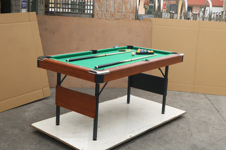 Foldable Indoor Pool Table With Blue Velvet Cloth - Omega Lifestyles