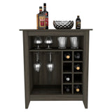Particle Board Carbon Espresso Bar Cabinet With Wine Rack - Omega Lifestyles