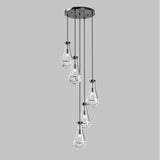 5-Light Adjustable Raindrop Glass Cluster Pendant Chandelier - Omega Lifestyles