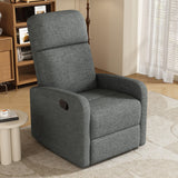 Manual Adjustable Recliner Chair Charcoal Polyester Upholstery - Omega Lifestyles