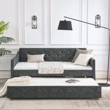Twin Upholstered Tufted Daybed With Trundle - Omega Lifestyles
