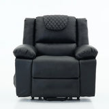 Medium-Firm Remote-Controlled Heating Massage Recliner PU Leather - Omega Lifestyles
