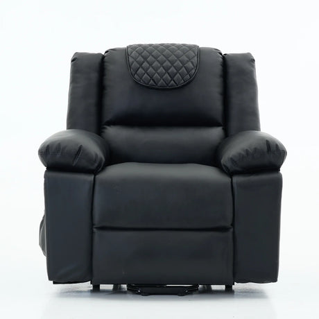 Medium-Firm Remote-Controlled Heating Massage Recliner PU Leather - Omega Lifestyles