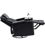 Power Swivel PU Leather Recliner Chair With Tray Table - Omega Lifestyles