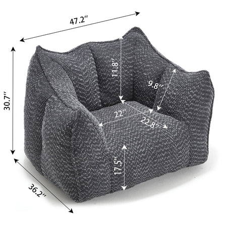 Chenille Foam Bean Bag Chair For Adults - Omega Lifestyles