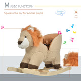 Lion-Themed Plush Baby Rocking Horse With Sound - Omega Lifestyles