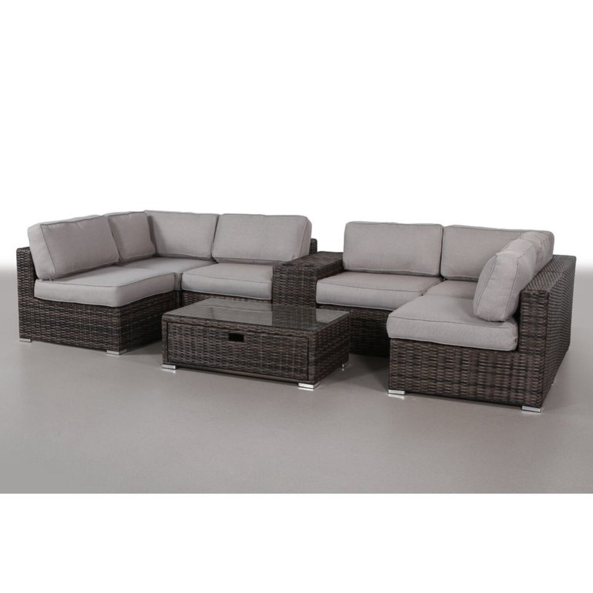 8-Piece Outdoor Wicker Seating Group With Cushions