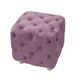 Purple Velvet Storage Ottoman Footstool With High-Density Foam - Omega Lifestyles
