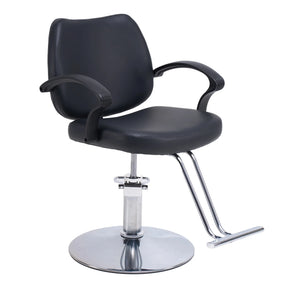 Adjustable Height Black PU Leather Barber Chair - Omega Lifestyles