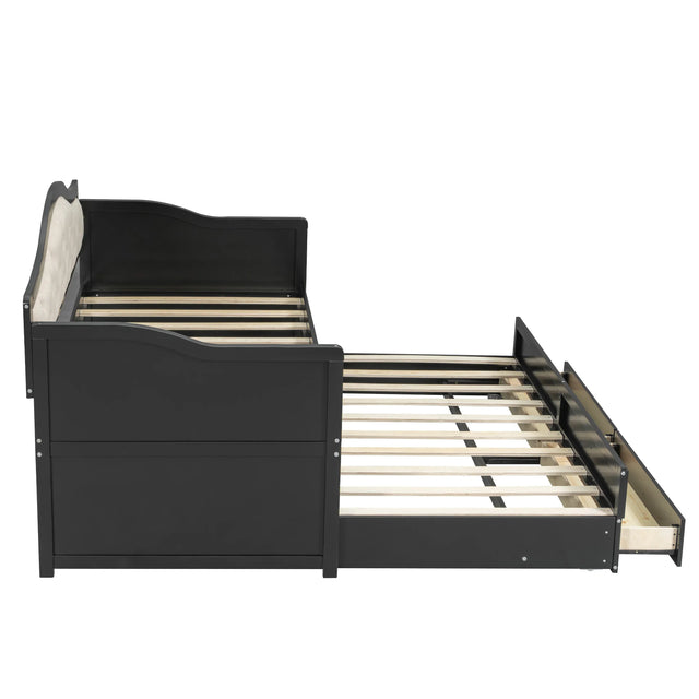 Twin Daybed With Pull-Out Trundle And Storage Drawers - Omega Lifestyles
