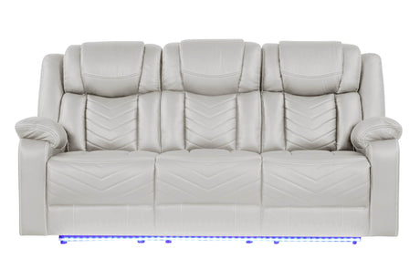 Modern Faux Leather Power Recliner Sofa With USB Ports - Omega Lifestyles