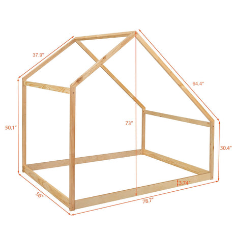 Full Full-Size Solid Wood Children’s House Bed - Omega Lifestyles