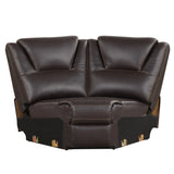Modern Brown PU Leather Manual Reclining Sectional Sofa - Omega Lifestyles