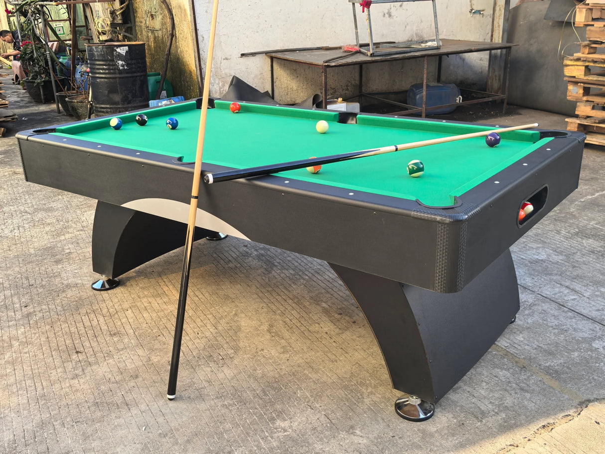 7-Inch Foldable Black Green Pool Table With Accessories - Omega Lifestyles