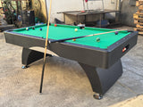 7-Inch Foldable Black Green Pool Table With Accessories - Omega Lifestyles