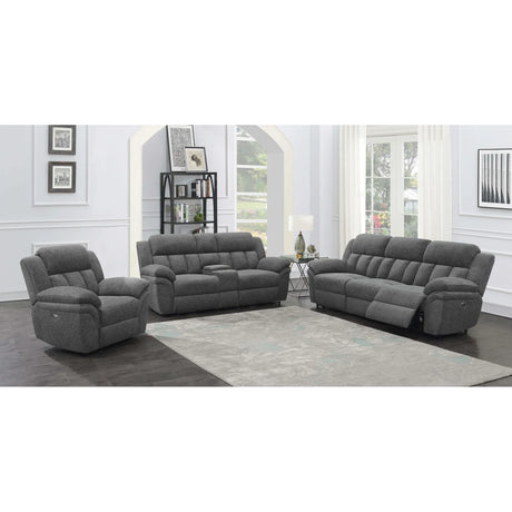 Charcoal Upholstered Power Glider Recliner With Pocket Coils - Omega Lifestyles