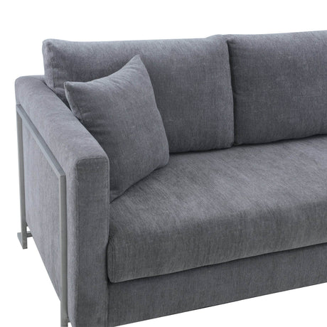 Contemporary Gray Fabric Upholstered 4-Seat Sofa - Omega Lifestyles