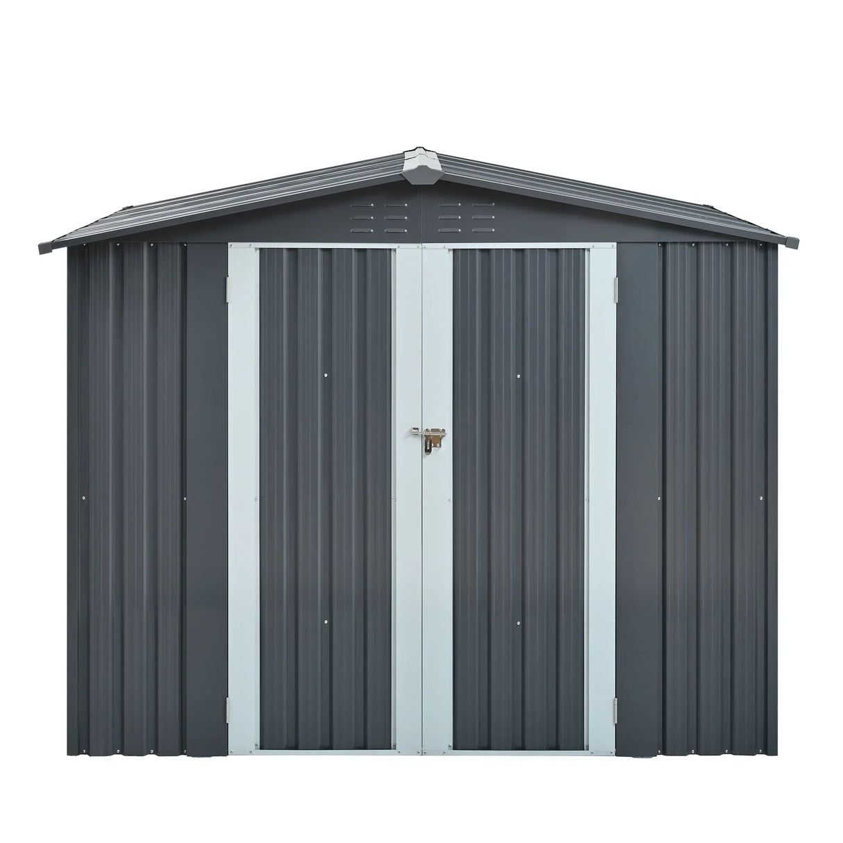 Heavy-Duty Galvanized Steel 6x8ft Outdoor Storage Shed - Omega Lifestyles