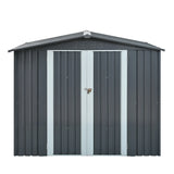 Heavy-Duty Galvanized Steel 6x8ft Outdoor Storage Shed - Omega Lifestyles