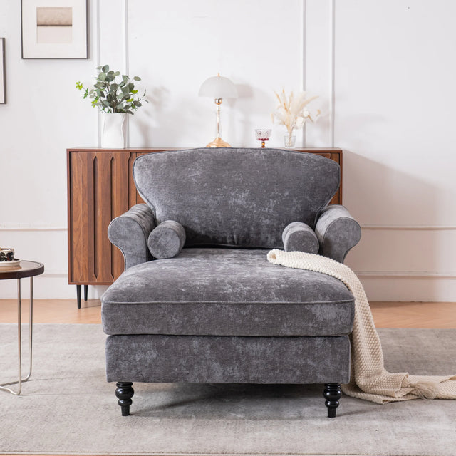 Chenille Oversized Foam Recliner Sofa With Removable Cushions - Omega Lifestyles