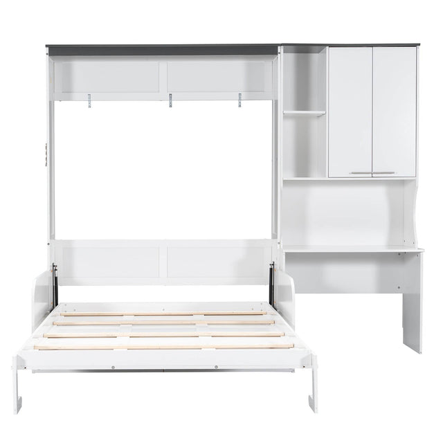 Queen Multi-Functional Murphy Bed With Sofa Desk Storage - Omega Lifestyles