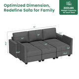 Modern 5-Seater Modular Sectional Sofa With Storage - Omega Lifestyles