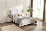 California King Contemporary Fabric Metal Upholstered Bed Frame - Omega Lifestyles