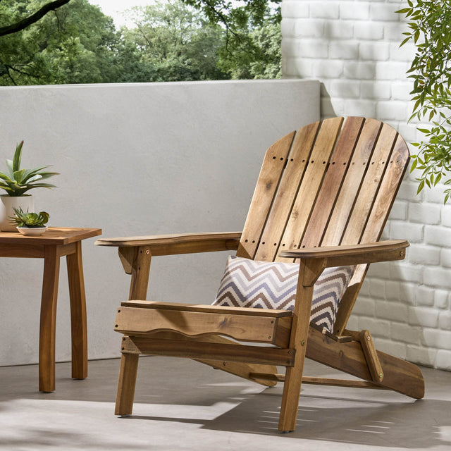 Acacia Wood Foldable Rustic Outdoor Adirondack Chair - Omega Lifestyles