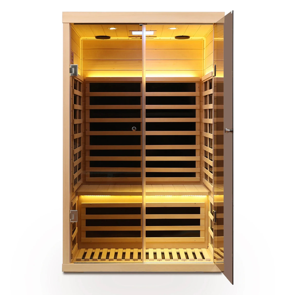 Two Person Low EMF Hemlock Double Door Far Infrared Sauna Room - Omega Lifestyles