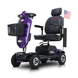 Outdoor Compact Purple Mobility Scooter With USB Charger Port - Omega Lifestyles