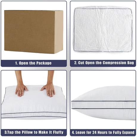 Set of 2 Soft Down Alternative Bed Pillows Standard Size - Omega Lifestyles