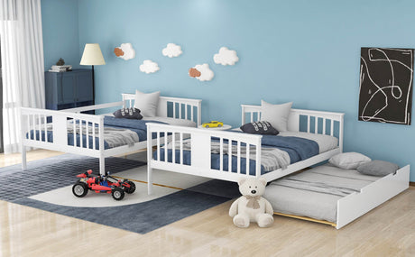 Full Over Full Solid Wood Bunk Bed With Trundle - Omega Lifestyles