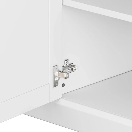 Minimalist White Particle Board Adjustable Height TV Stand - Omega Lifestyles